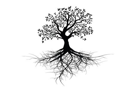 Tree Roots Clip Art Black And White