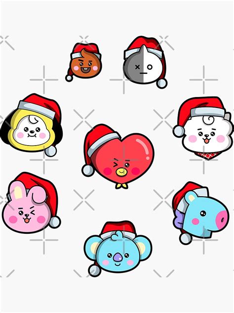 Bt21 Christmas Edition Sticker Pack Sticker For Sale By Misispepper