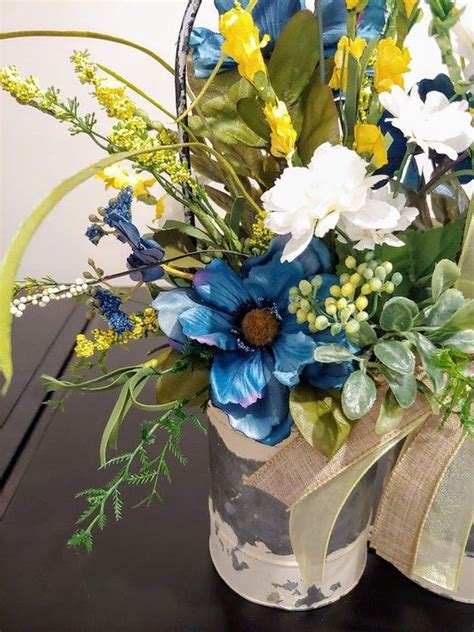 First Class Blue And Yellow Artificial Flowers Garden In Balcony