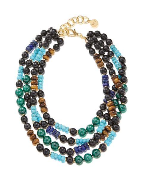 NEST Jewelry Multi Strand Beaded Necklace With Malachite Turquoise