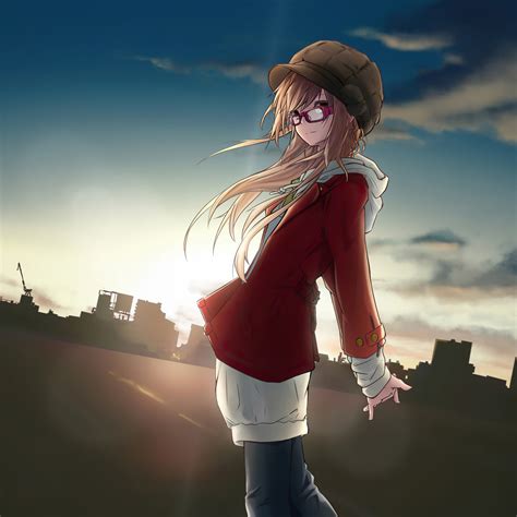 1024x1024 Anime Girl With Glasses Winter 1024x1024 Resolution Hd 4k
