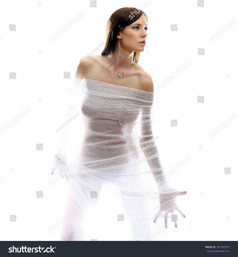 Body Beautiful Naked Woman Through Transparent Foto De Stock Hot Sex