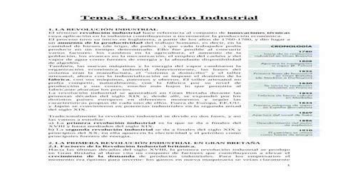 Tema 3 Revolución Industrial · Tema 3 Revolución Industrial 1 2