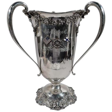 Large Antique Edwardian Sterling Silver Boat Race Trophy Loving Cup For
