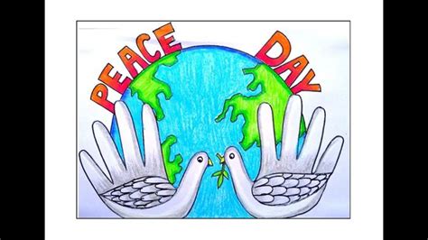 International Peace Day Drawing Easy World Peace Day Poster How To