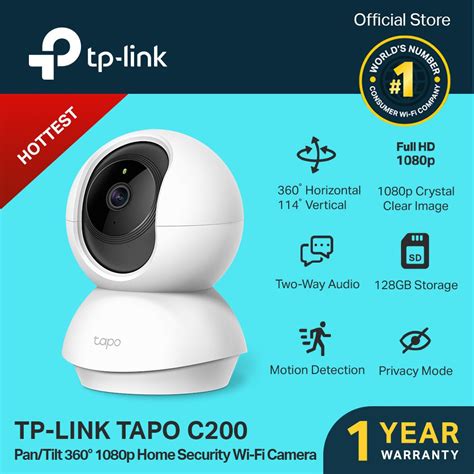 Tp Link Tapo C200 360° 1080p Pantilt Home Security Wifi Camera Cctv