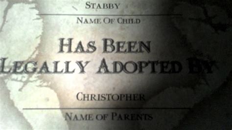 Zombie Baby Adoption Certificate Youtube