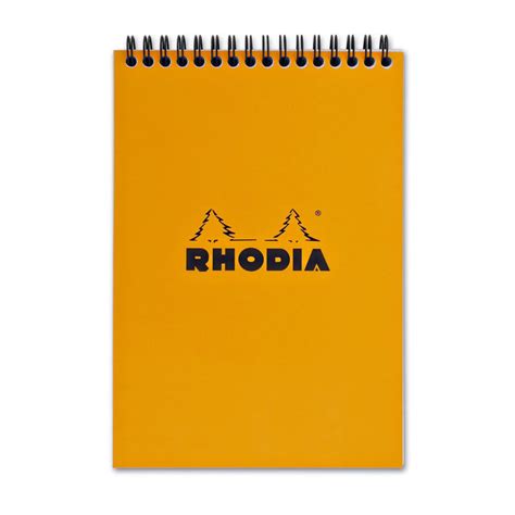 rhodia wirebound lined paper notepad in orange 6 x 8 25 goldspot pens
