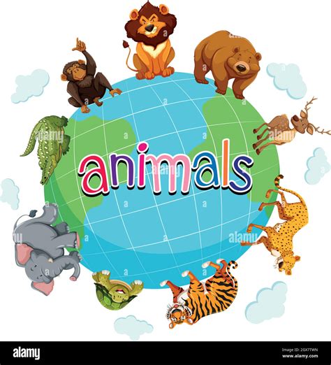Wild Animals Around The World Stock Vector Image And Art Alamy