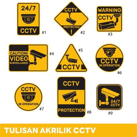 Cctv Sign Akrilik Tulisan Kamera Pengawas Tempelan Dinding Lazada