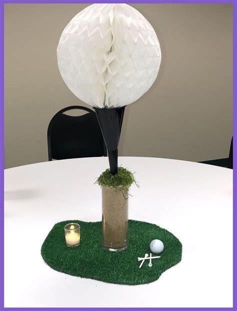 Once the holes were cut from the turf, we applied tape to the padding and affixed the turf. Golf banquet table centerpieces | Cheap Putting Green Turf ...