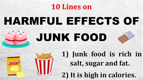 10 Lines On Harmful Effects Of Junk Food Youtube