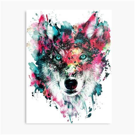 Wolf Ii Canvas Print By Riza Peker In 2021 Watercolor Wolf Wolf Art