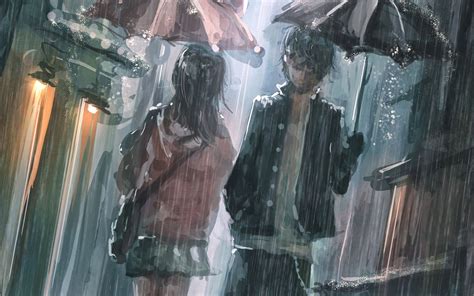 Anime Boy In The Rain