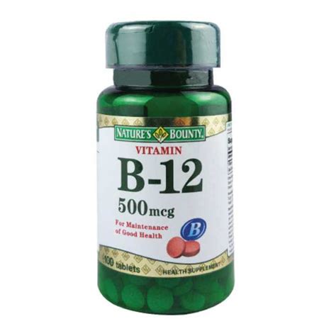 Natures Bounty Vitamin B12 500mcg 100 Tablets Lazada
