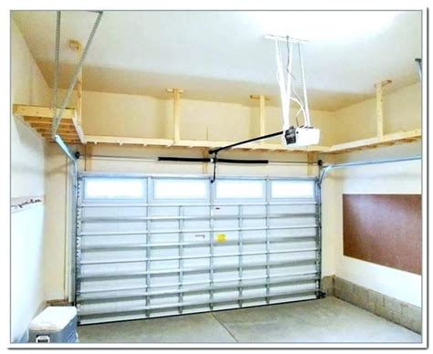 The shelf is assembled with rigid tie rtr connectors supporting the front of the shelf to the ceiling. Image result for hanging garage shelving | Garage storage ...