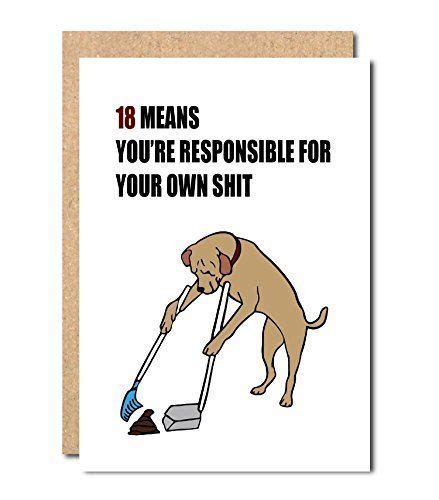 Celebrating this first stage of adulthood is exciting — and their birthday gift should be just as fun! 18th Birthday Card Funny Joke Son Nephew Niece Daughter ...