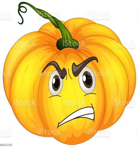 Angry Pumpkin Stock Illustration Download Image Now Clipping Path