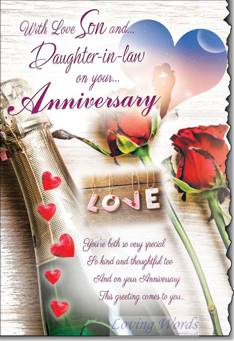 Son And Daughter In Law Anniversary Greeting Cards By Loving Words