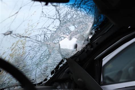 Ukraine Bucha 04212022 Broken Car Windshield Bullet Holes And