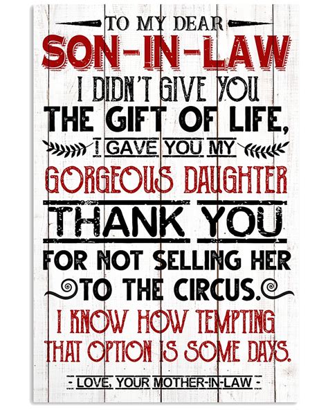 Mom To Son In Law Vertical Poster Happy Father Day Quotes Fathers My