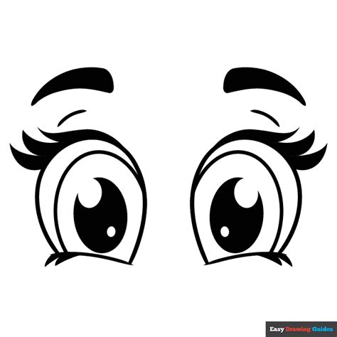 Cute Cartoon Eyes Coloring Page Easy Drawing Guides
