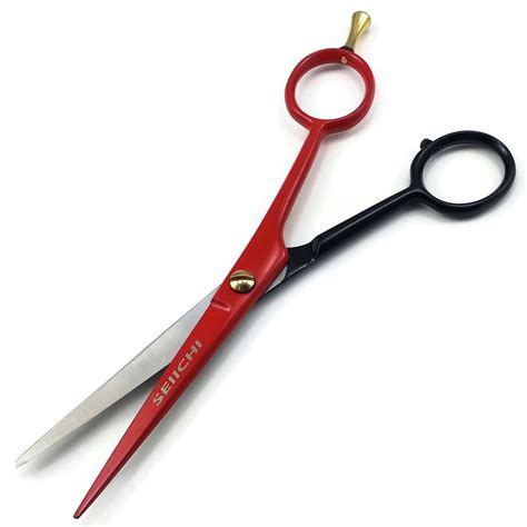 55 Seiichi Stainless Steel Hair Scissors Red And Black Barber Shears Ebay
