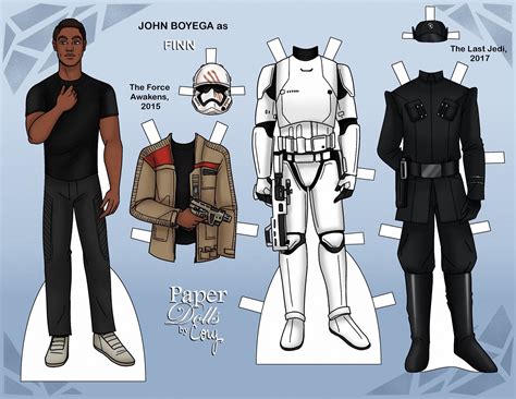 Finn From Star Wars The Force Awakens Paper Doll Muñecas De Papel