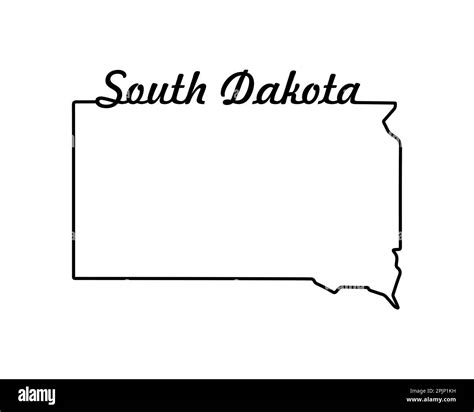 South Dakota Outline Map State Shape Stock Vector Ill - vrogue.co