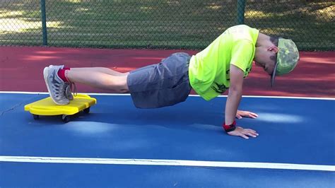 These fun kids sports activities are perfect for kids fitness. Scooter Around the Clock Pushups | Physical education ...