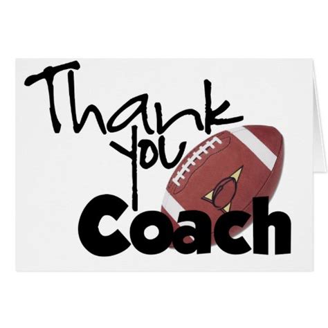 Thank You Coach Football Card Zazzle