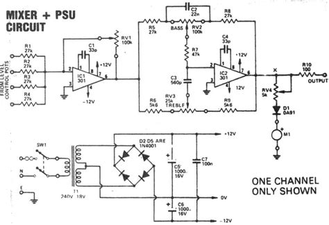 This audio mixer circuit uses an lm3900 ic but is not a profesional audio dj mixer. 4 Channel DJ Audio Mixer Circuit - Part 1