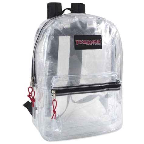 Wholesale 17 Basic Clear Backpack Black Dollardays