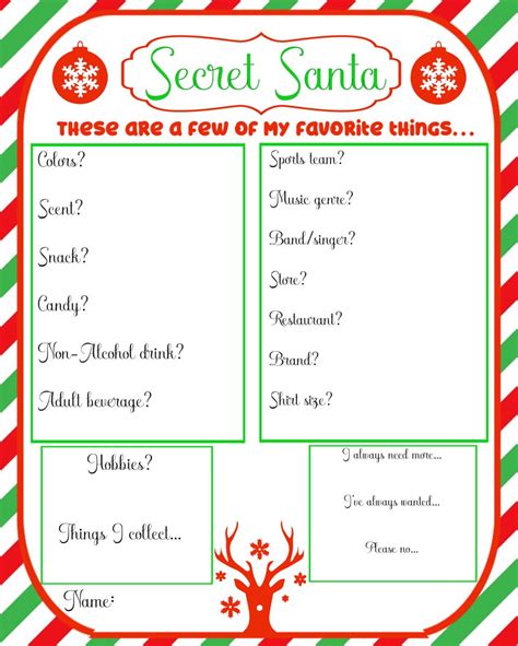 Secret Santa Questionnaire Artofit