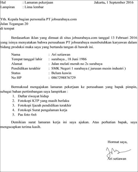 Contoh Surat Lamaran Kerja Cv Yang Bagus - Surat Lamaran Kerja : Desain