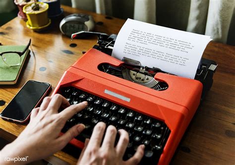 Download Premium Psd Of Woman Typing On A Retro Typewriter 399738 Retro Typewriter Retro