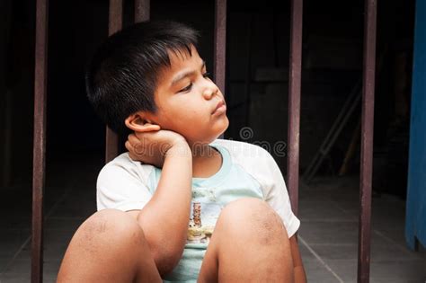 Little Boy Sad Sitting Alone Stock Photo Image Of Despair Discipline