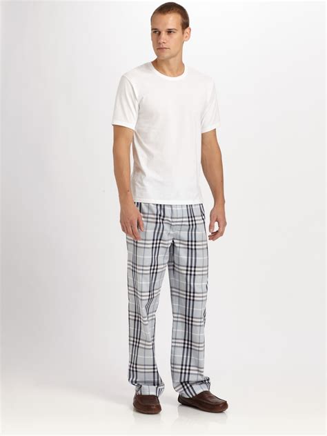 Burberry Tee And Pajama Pants Set In Blue For Men Lyst