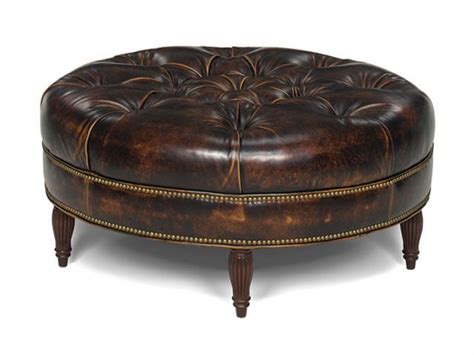 Round Leather Ottomans Foter
