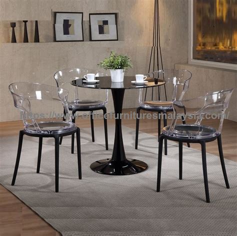 Modern Clear Acrylic Dining Chair And Glass Table Set
