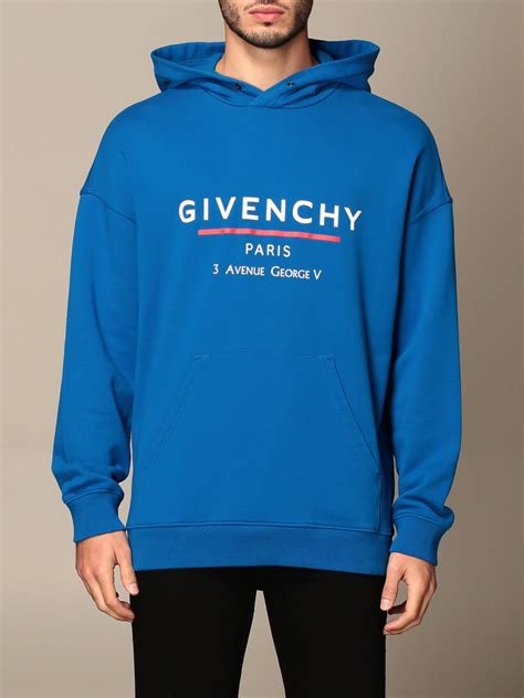 Givenchy Sweatshirt With Hood And Logo Blue Sweatshirt Givenchy