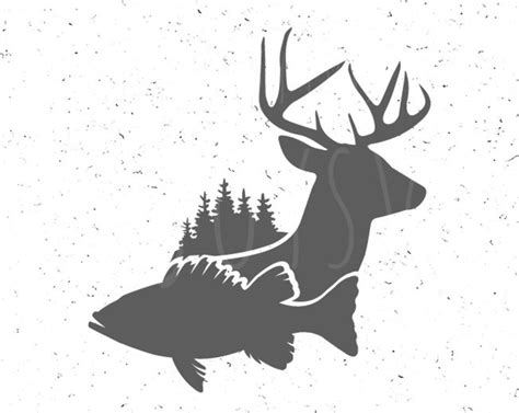 Fish And Deer Svg Fish SVG Whitetail Deer Svg Fish And Deer Etsy
