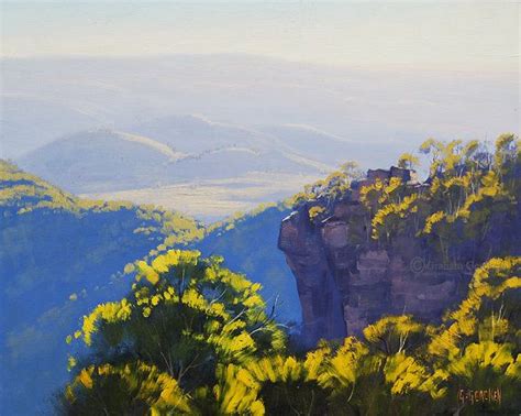 Blue Mountains Painting Katoomba Jamison Valley Australian Landscape