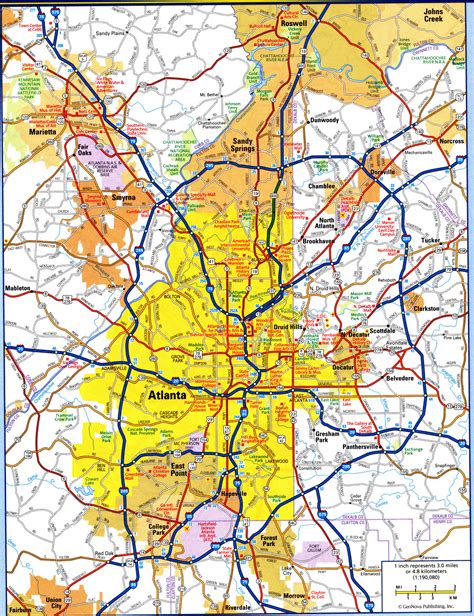Atlanta Ga City Map Free Detailed Map Of Atlanta City Georgia Pdf