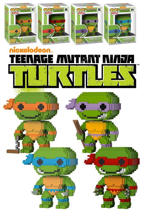 Funko Pop 8 Bit Nickelodeon Teenage Mutant Ninja Turtles Bundle 4