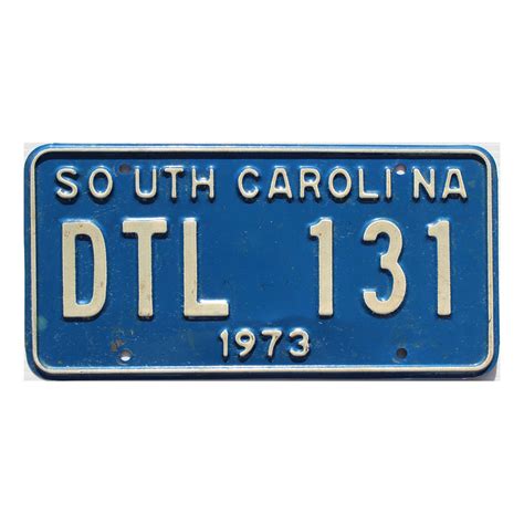 1973 South Carolina Dtl 131 Old License Plates
