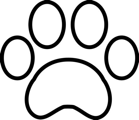 Tiger Paw Print Outline White Paw Print Vector Clipart Full Size