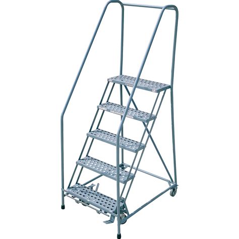 Cotterman Rolling Steel Ladder — 450 Lb Capacity 5 Step Ladder 50in