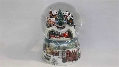 Musical Winter Village Snow Globe With Moving Train Youtube