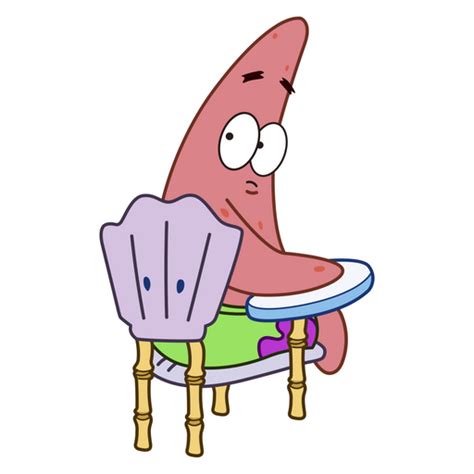 Sticker With Patrick Star Sitting On A Chair From The Animated Series Spongebob Squarepants